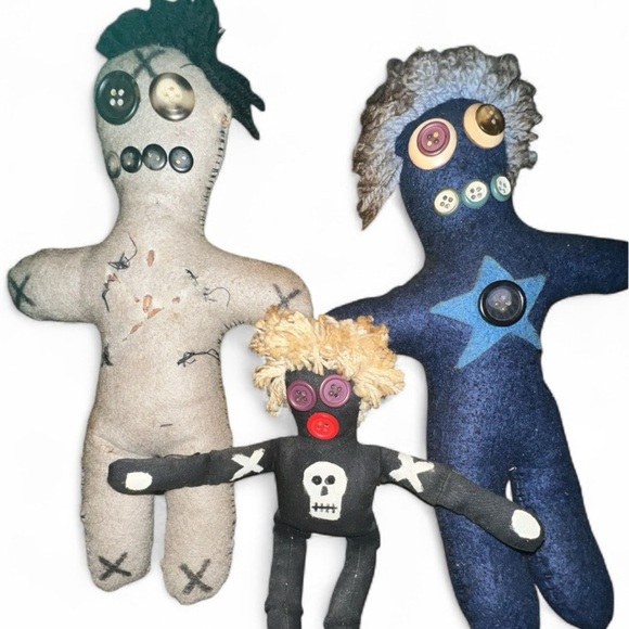 Vintage Creepy Primitive Voodoo Haunted Dolls Halloween Lot of 4 - Picture 2 of 8